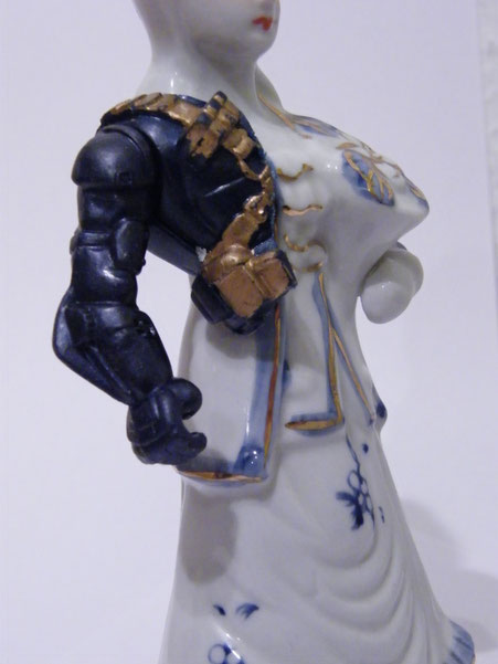 Cyborg of Porcellaine figure and Action man.