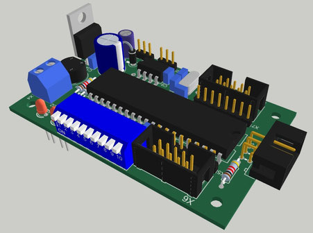 DMX Unicontrol - Bild erstellt mit dem Sketchup Plugin von Eagle