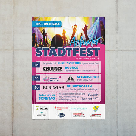 Plakat Stadtfest Achim 2024 | Unternehmergemeinschaft Achim e.V., Achim