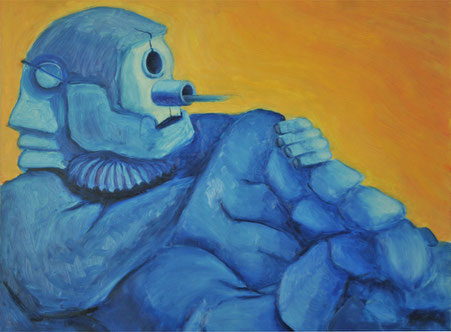 Sieht und spürt alles, Öl auf Hartfaser, 60 x 80 cm, Reinhard Hampel