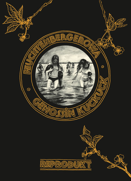 Auf dem Cover von "Genossin Kuckuck" sind Mädchen, die aus einem See kommen und etwas in den Händen tragen, das aussieht wie lange Haare.