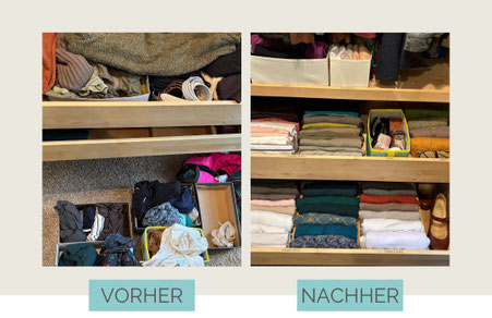 Ordnung in der Küche vorher-nachher