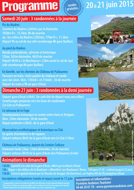 Fête de la Randonnée - Pyrénées Audoises - Programme 2015