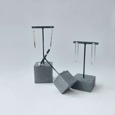 Concrete Cube Earring Display Stands By PASiNGA