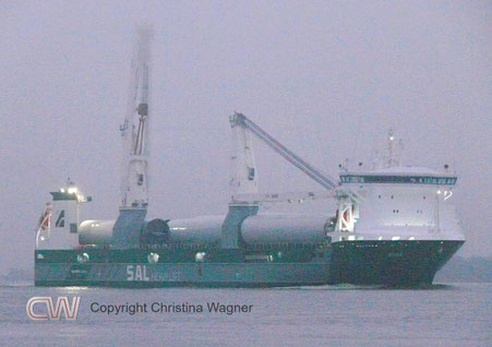 SAL ORCA Klasse, Elise, IMO 9978482, nach Taufe in Hamburg elbabwärtslaufend