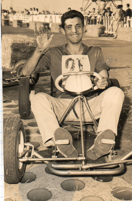 Gérard Souleyreau, au volant d'un kart.