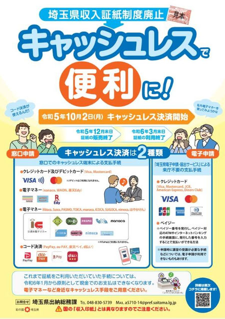 収入証紙廃止・キャッシュレス決済に関する広報物