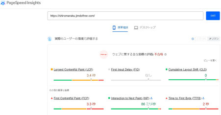 ウェブに関する主な指標の評価