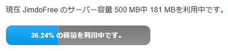 Jimdoサーバー容量