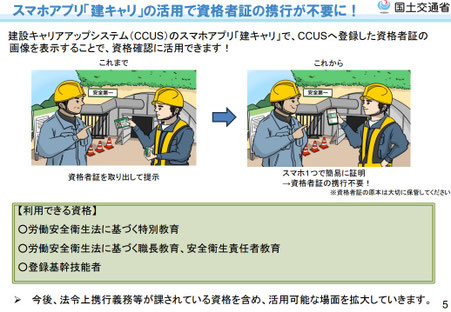 スマホアプリ「建キャリ」の活用で資格者証の携行が不要に!