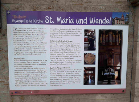 Die Tafel an der Außenwand der Kirche. Foto: LAG Aischgrund/Waltraud Enkert