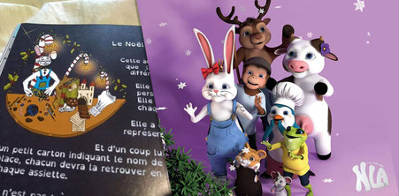 Visuel d'un détail d'une illustration de Cloé Perrotin pour la revue jeunesse Le Noël de Nougatine et ses amis parue chez NLA Créations Editions
