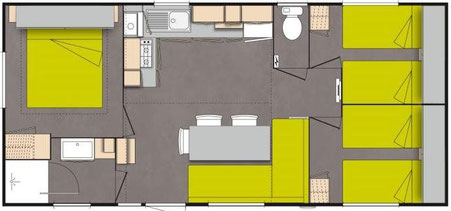 mobil home 3 chambres camping gers