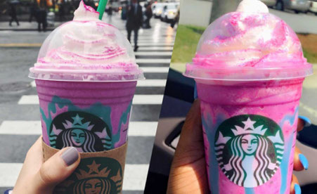 Frappuccino® sabor unicornio de Strabucks®