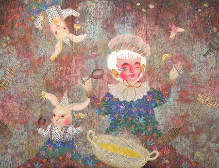 ポポトピアあっぷっぷパレード - 足立絵美 日本画展