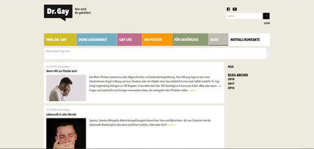 A screenshot sowing the startingn page of the blog Dr. Gay