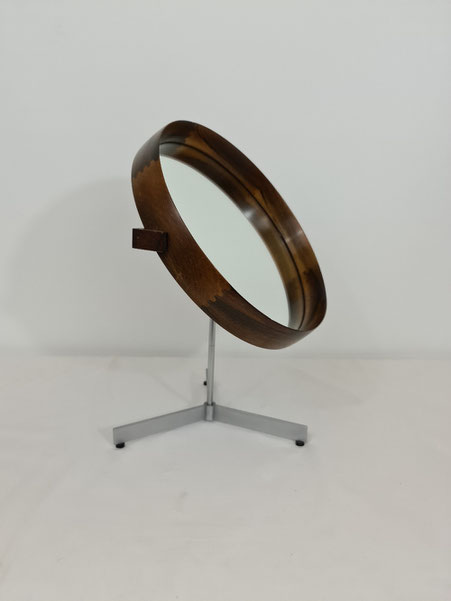 Miroir de Table de Uno et Osten Kristiansson en palissandre édition Luxus Suède vets 1960s teck scandinave rosewood miror