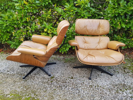 Cherles et Ray EAMES paire de Fauteuils LOUNGE CHAIR édition Mobilier international 1967