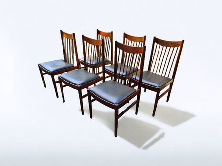 Arne Vodder 6 chaises en palissandre édition Sibast
