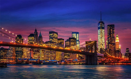 Die Brooklyn-Bridge bei Nacht