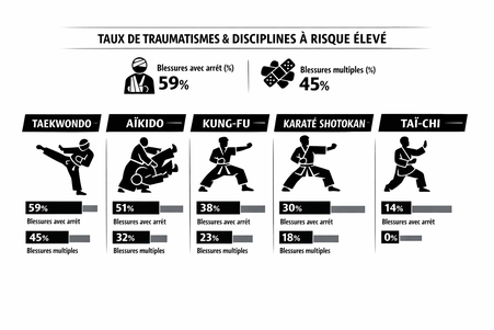 Taux de blessures par art martial