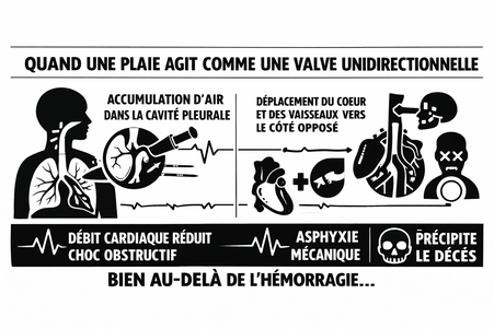 Complications d'une plaie thoracique