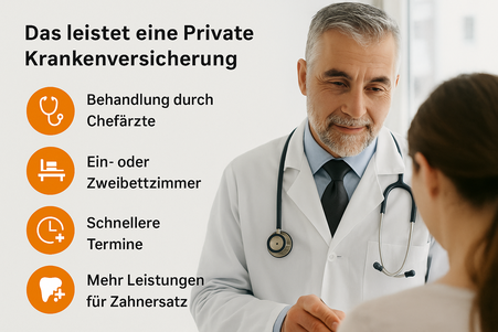 Vergleich PKV-Leistungen: Chefarztbehandlung, Einbettzimmer, schnellere Termine und Zahnersatz – Versicherungsmakler Dorfen