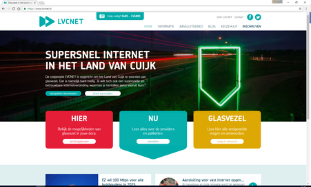 Op basis van een beproefd stramien en content, krijgt iedere gemeente een eigen campagne website over het glasvezelproject.