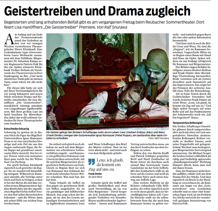 Rezension Ralf Snurawa zur Premiere am 07.07.2026