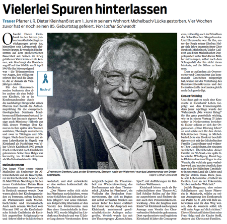 Lothar Schwandts Bericht im HT vom 09. Juni 2026