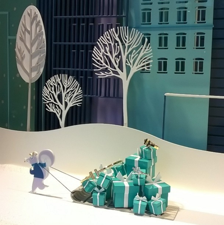 Vitrine Tiffany's pour Noël 2014, à Barcelone.