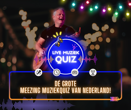 De Live Muziek Quiz van Jeroen Gmelich is gegarandeerd bomvol live muziek en gezellige spelelement. Bijzonder geschikt voor bedrijfsfeesten, teambuilding, muziekliefhebbers en personeelsfeesten.