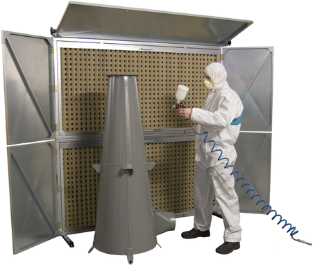 AirMex Farbspritzwand Farbnebel Wand Absaugung Lackierwand