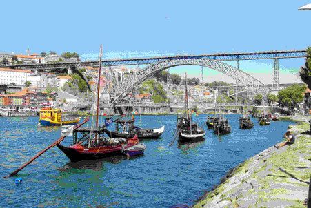 Die zweistöckige Stahlbrücke von Porto