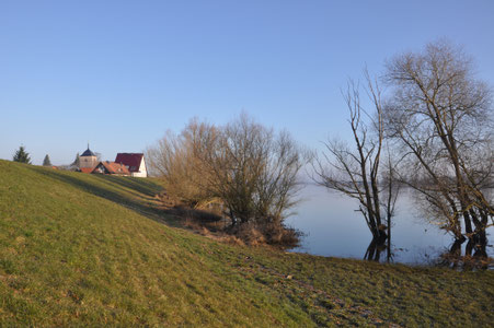 Häuser am Elbdeich