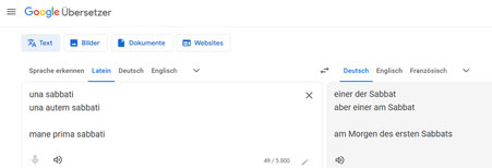 Google Translatior, una sabbati, mane prima sabbati