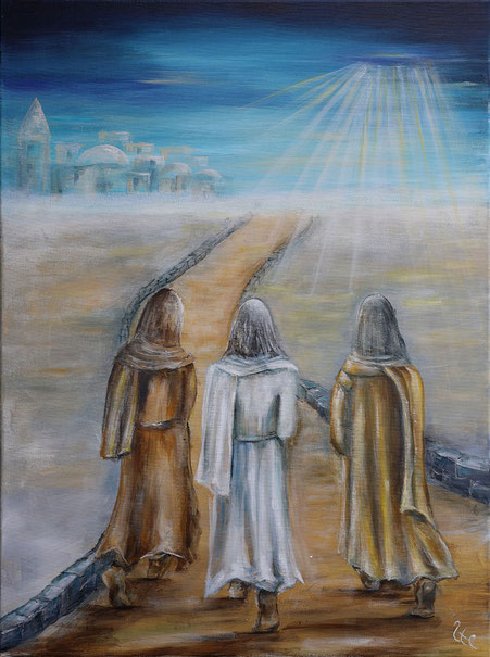 Der Gang nach Emmaus. Spiritualität, Acryl, Pellypainting