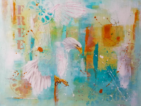 Adler - Hintergrund - Mal-Prozess - Kunst - Malen