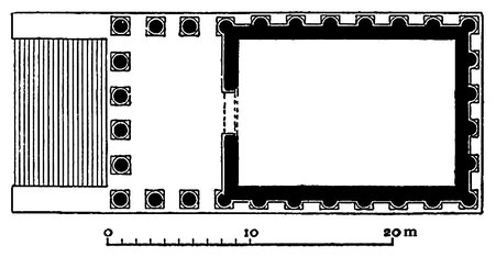 Nîmes (Nemausus) : Plan de la Maison carrée - Temple romain - Narbonnaise - France