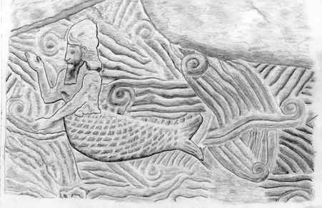 Illustration réalisée par nos soins, inspirée d’une partie d’un bas-relief trouvé au palais Khorsabad en Irak (721-705 av. J.-C.)