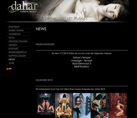 Screenshot: Website "Dahar's Tempel"
