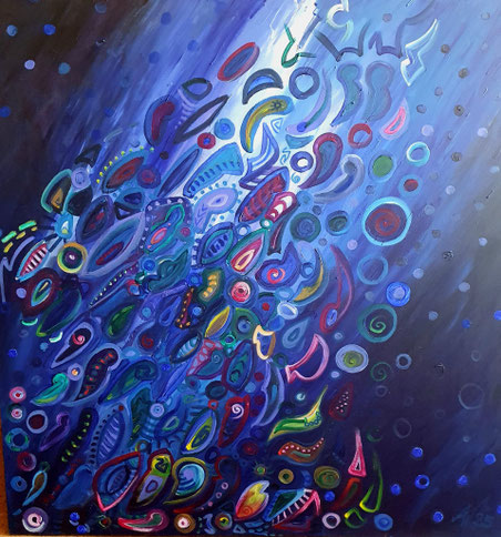 Das Unsichtbare sehen   Acryl, 100 x 100 cm