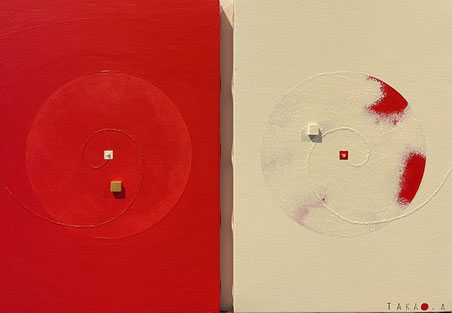 LIGHT & SHADOW S 2   P3*2   190mm×273mm*2   2025 Acrylic on canvas, wood