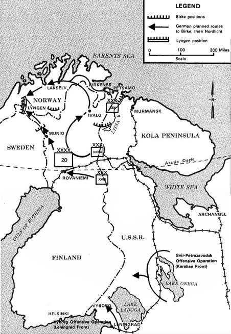 This fuzzy map of the German withdrawal from Finland in the summer of 1944 gives a good sense of the strategic position of the Lyngen Line as a bulwark against possible Soviet Army advances into Norway from Finland and Sweden (from Wikipedia:Lapland War).