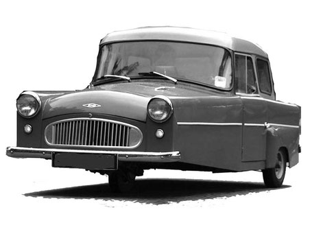 Old Bond three-wheel British vehicle. 