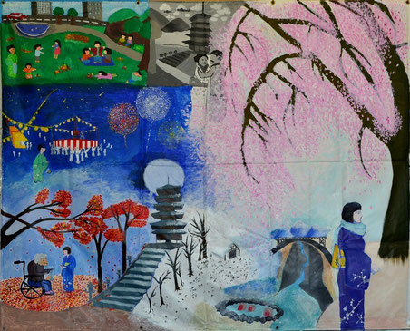 日本で半分完成した壁画の紹介 japan art mile