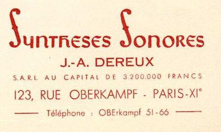 Name plate of J.A: Dereux in Paris