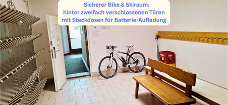 Sicherers Depot mit Lademöglichkeit für Dein E - Bike im Hotel Reschnerhof