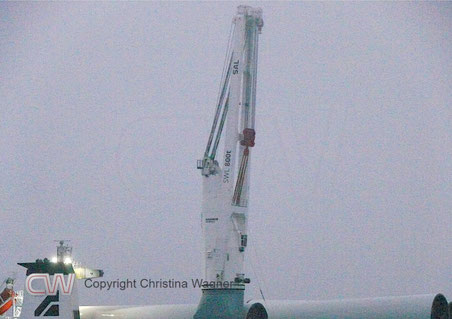 Aufgetoppter Liebherr LS800E Kran auf ELISE, IMO 9978482