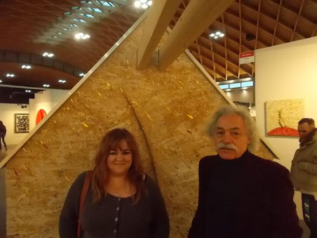 Patrizia Diamante con il Maestro Felice Nittolo ad ArteFiera di Rimini, 2015